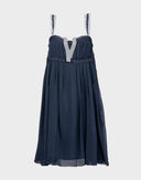 Alberta Ferretti - Mini abito blu in seta 