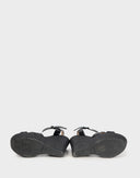 Emporio Armani - Sandali con zeppa neri in pelle anni 2000 