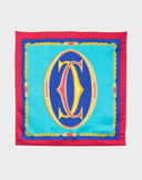 Cartier - Foulard con logo azzurro anni '90 