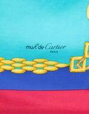 Cartier - Foulard con logo azzurro anni '90 