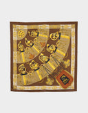 Hermes - Foulard 'Cliquetis' marrone anni '90 