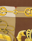 Hermes - Foulard 'Cliquetis' marrone anni '90 