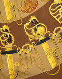 Hermes - Foulard 'Cliquetis' marrone anni '90 