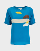 Les Copains - T-shirt in seta '90 con disegno 