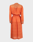 Louis Feraud - Vestito chemisier arancione anni '70 