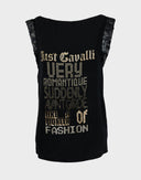 Just Cavalli - Top nero con scritte anni 2000 