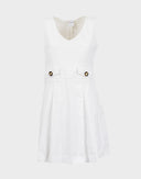 Red Valentino - Vestito bianco con gonna a pieghe 