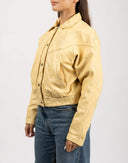 Giubbotto bomber in pelle beige - 80/90