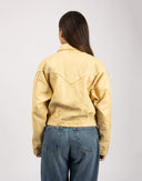 Giubbotto bomber in pelle beige - 80/90