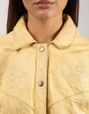 Giubbotto bomber in pelle beige - 80/90