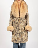 Cappotto lungo con collo di pelliccia - Y2K