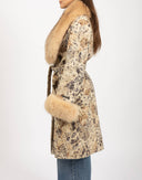 Cappotto lungo con collo di pelliccia - Y2K