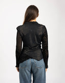 T-shirt nera a maniche lunghe - Y2K