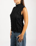 Top smanicato con arricciature - Y2K