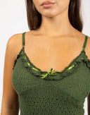 Top verde in lana - Y2K