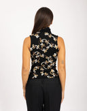 Zwarte coltop met bloemenprint - Y2K