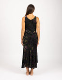 Vestito lungo nero a fiori - Y2K