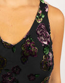 Vestito lungo nero a fiori - Y2K