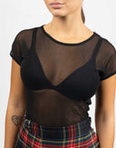 T-shirt mesh nera - Y2K