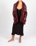 Giacca bordeaux in pelle - Y2K
