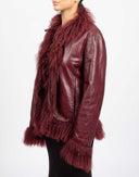 Giacca bordeaux in pelle - Y2K