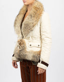 Giubbotto beige con pelliccia - Y2K
