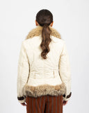 Giubbotto beige con pelliccia - Y2K