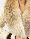 Giubbotto beige con pelliccia - Y2K