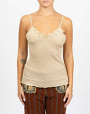 Top in maglia beige - Y2K