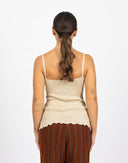 Top in maglia beige - Y2K