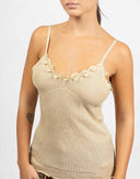 Top in maglia beige - Y2K