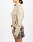 Giubbotto beige in pelle - Y2K