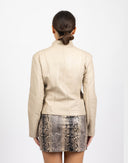 Giubbotto beige in pelle - Y2K