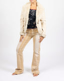 Short beige faux shearling jacket Kor@Kor - Y2K