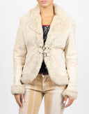 Short beige faux shearling jacket Kor@Kor - Y2K