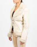 Short beige faux shearling jacket Kor@Kor - Y2K