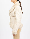 Short beige faux shearling jacket Kor@Kor - Y2K