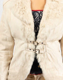 Short beige faux shearling jacket Kor@Kor - Y2K