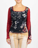 Y2K mesh floral T-shirt