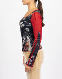 Y2K mesh floral T-shirt