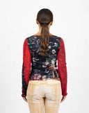Y2K mesh floral T-shirt
