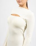 Abito beige in lana stretch - Y2K