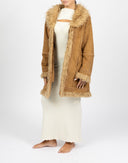 Women's brown shearling coat - Y2K