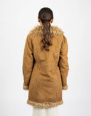 Women's brown shearling coat - Y2K