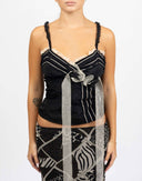 Top 2000 nero con rosa - Y2K