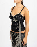 Top 2000 nero con rosa - Y2K