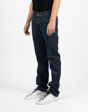 Jeans Evisu blu denim con fiamme