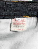 Jeans Evisu blu denim con fiamme
