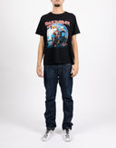 Jeans Evisu blu denim con fiamme
