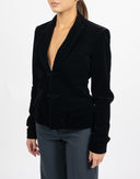 Blazer Yves Saint Laurent nero in velluto